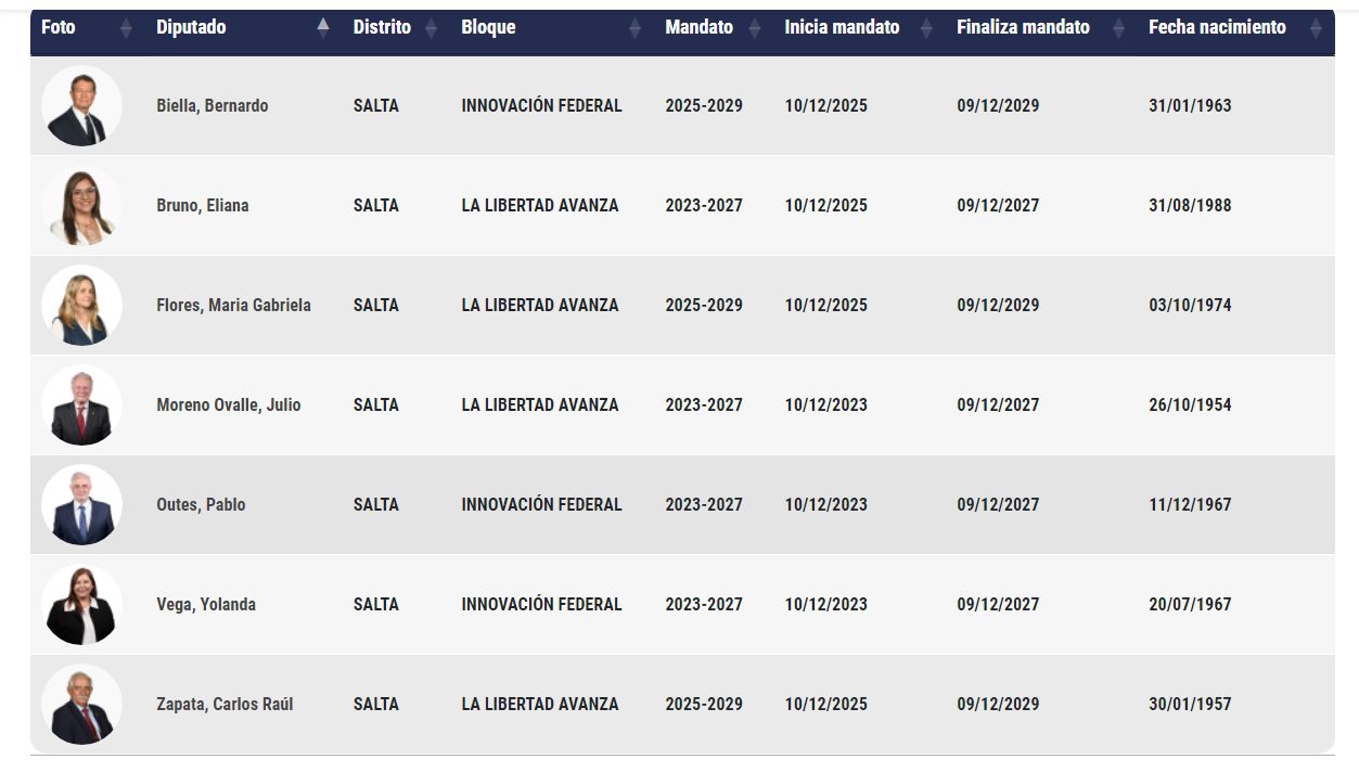 DIPUTADOS NACION - SALTA